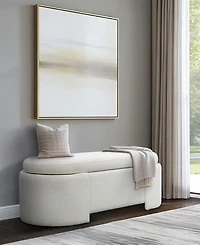 Martha Stewart Collection Leslie 48" Fully Upholstered Oval Storage Bench