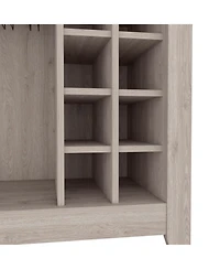 flynama 38 Bar-Coffee Cart with 8 Bottle Racks, 1 Cup Holder and Central Shelf