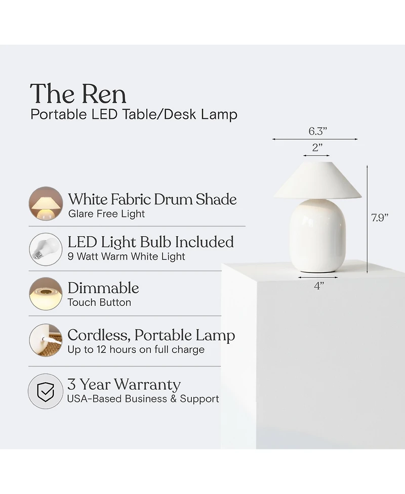 Brightech Ren Portable Led Dimmable Touch Table Lamp