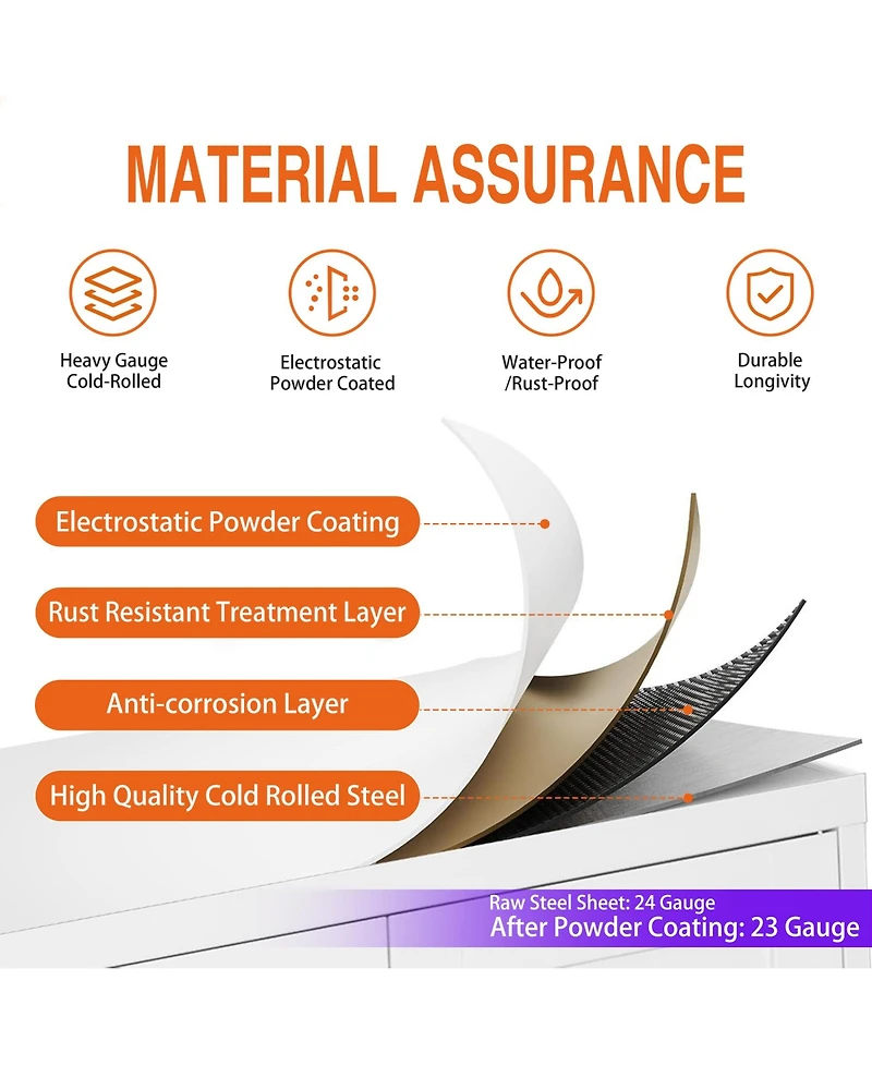 Rainsken Metal Wardrobe Cabinet, 71" Tall Armoire Wardrobe Closet with 2 Doors, 2 Drawers, Hanging Rod and Shelf, Storage Cabinet for Bedroom