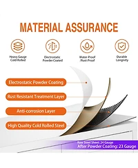 Rainsken Metal Wardrobe Cabinet, 71" Tall Armoire Wardrobe Closet with 2 Doors, 2 Drawers, Hanging Rod and Shelf, Storage Cabinet for Bedroom