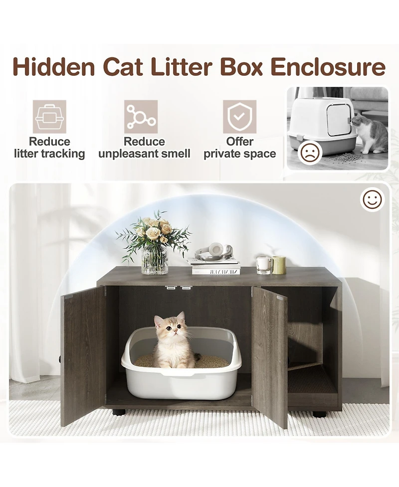 Cozito Hidden Cat Litter Box with Scratching Board