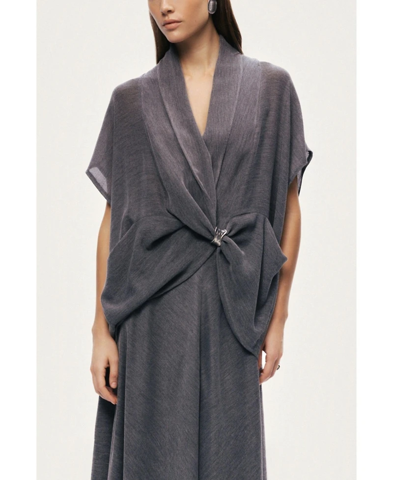 Nocturne Women's Draped Wrap Blouse