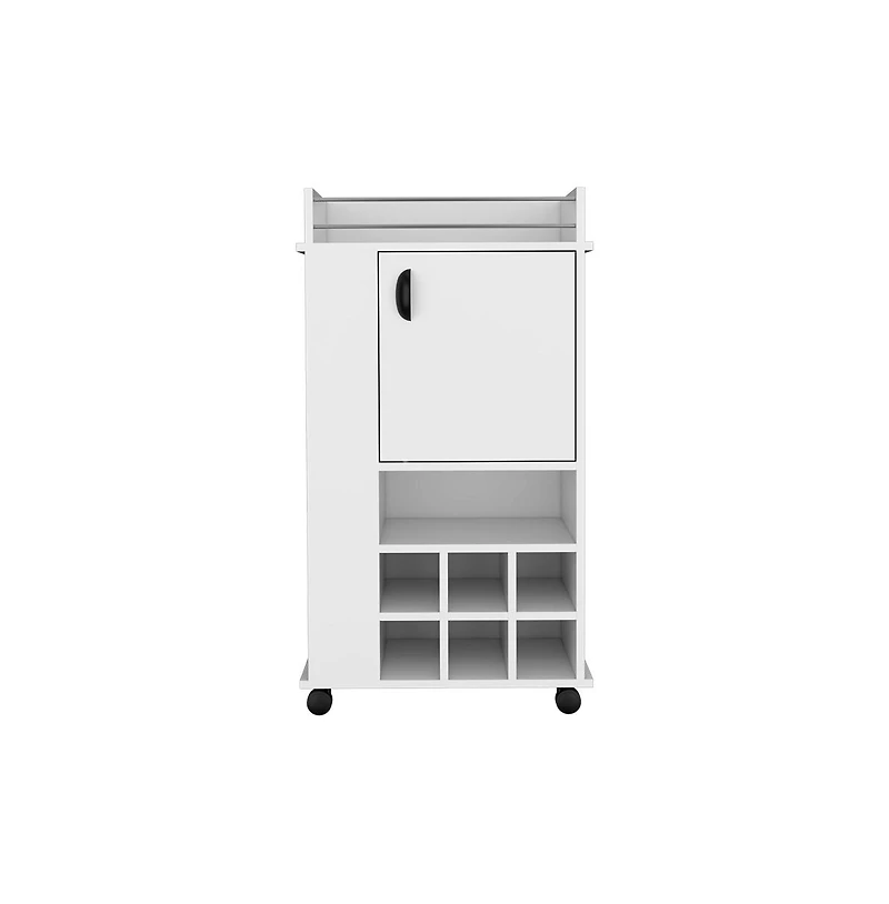 flynama Bar Cart 21.65" W x 16.34" D with 1 Cabinet with Casters.
