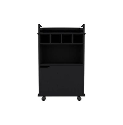 flynama Bar Cart for Living Room with Bottle Storage and Open Shelf