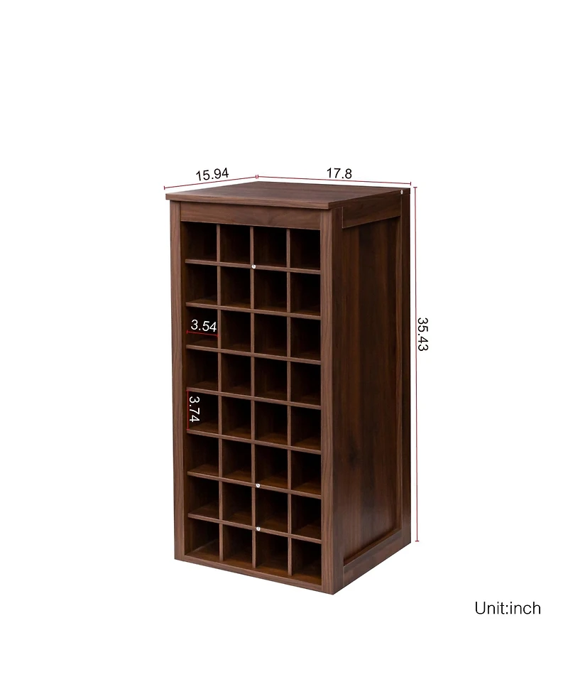 flynama Modular 32-Bottle Wine Bar Buffet Cabinet