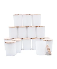 Gnuadz Glass Candle Jars with Wood Lids 16 Pack
