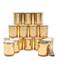 Gnuadz Glass Candle Jars with Wood Lids 16 Pack