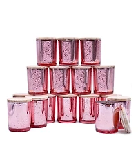 Gnuadz Glass Candle Jars with Wood Lids 16 Pack