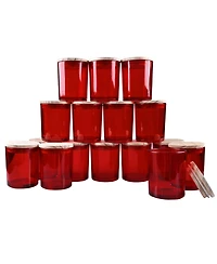 Gnuadz Glass Candle Jars with Wood Lids 16 Pack