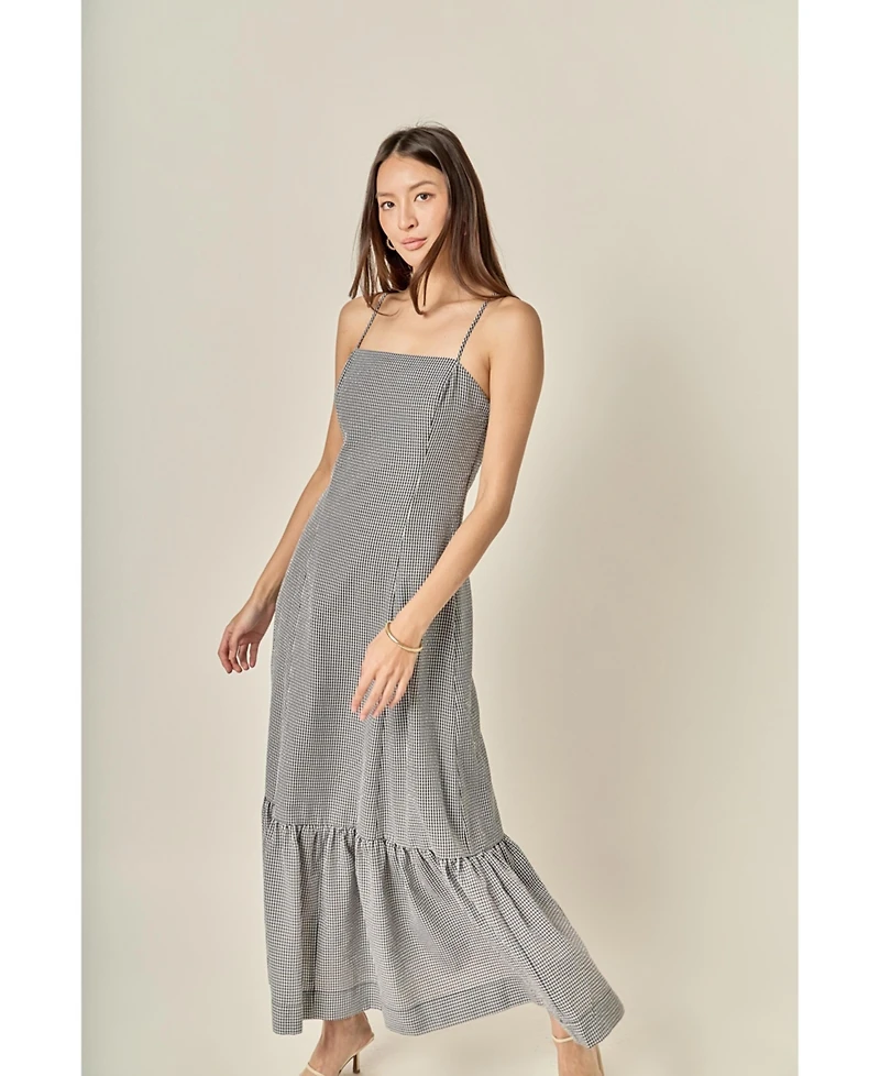English Factory Women's Gingham Maxi Dress