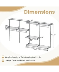 Gouun Closet with Dual Hanging Sections and Doors