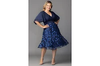 Kiyonna Plus Pretty Petals Mesh Cocktail Dress