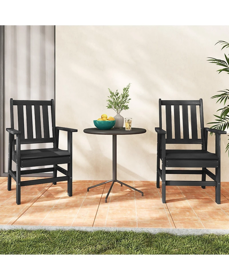 Slickblue Set of 2 Patio Dining Chairs with Wide Armrests