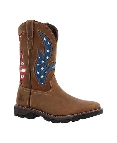 Georgia Boot Men's Carbo-Tec Flx 11" Patriotic Alloy Toe Pull-On Work Boot