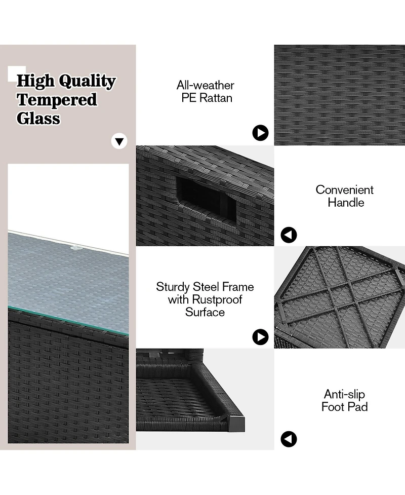 Gymax 8 Piece Patio Rattan Sectional Furniture Set w/ Waterproof Cover Cushions