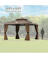 Slickblue Outdoor Hardtop Gazebo for Patio Lawn Garden Party Tent