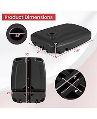 Slickblue Cantilever Patio Umbrella Base with Wheels and Crossed Base