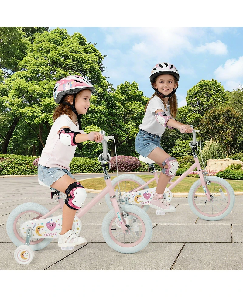 Slickblue Kids Adjustable Height Bike Stars and Moon Design Cycle