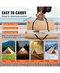 Gouun 16.4 ft Canvas Bell Tent with Stove Jack for 4-Season Camping