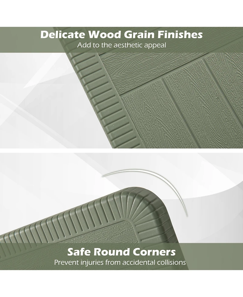 Sugift Outdoor Square Picnic Table Bench Set for 4-8 People with Umbrella Hole.