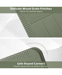 Sugift Outdoor Square Picnic Table Bench Set for 4-8 People with Umbrella Hole.