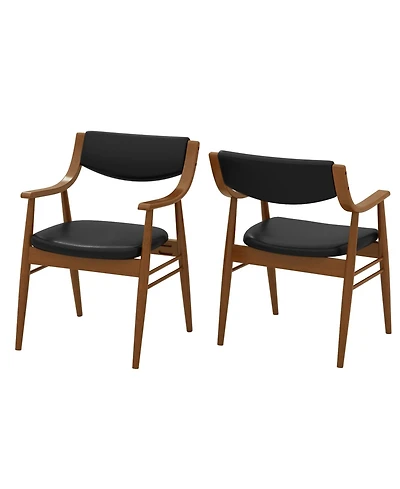 Sugift Wooden Dining Chair Set of 2 with Padded Seat and Back