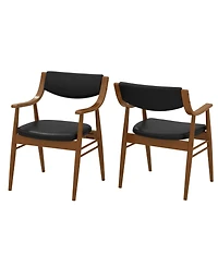 Sugift Wooden Dining Chair Set of 2 with Padded Seat and Back