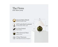 Fiona Classic Ceramic Led Table Lamp with Fabric Empire Shade