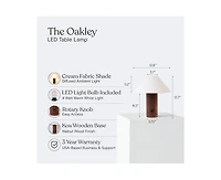 Brightech Oakley Modern Wood Led Desk Lamp with Rotary Knob