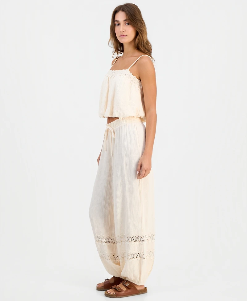And Now This Women's Cotton Crochet-Trim Jogger Pants, Macy's Exclusive