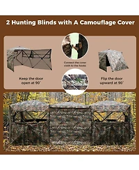 Sugift 2-6 Person Side-by-Side Hunting Blinds Double One-way See-through Ground Blinds