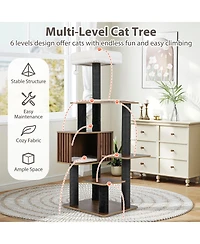 Cozito Cat Tree 59.5 inch Multi-Level with Cushion Top Perch