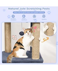 Cozito Cat Tree 64 in with 2 Condos and Jute Scratching Posts