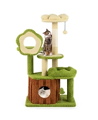 Cozito Cat Tree 40 in Cute Multi-Level with Trunk Condo