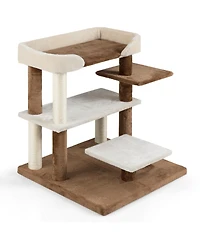 Cozito Cat Tree 28 inch 2-in-1 Pet Steps with Sisal Posts and Platforms
