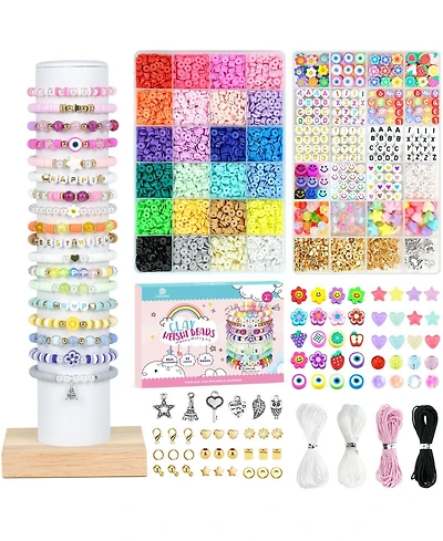 Gnuadz 7500 Clay Beads Friendship Bracelet Making Kit Polymer Heishi Letter Charm Diy Arts Crafts Gifts Toys