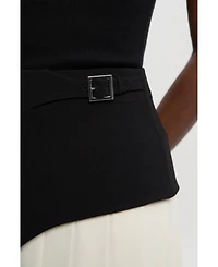 Karen Millen Women's Tailored Buckle Detail Midi Skirt