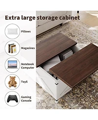 gaomon Farmhouse Coffee Table with Lift Top, 31.5 Inch Square Rustic Cocktail Table with Storage, x-Shaped Design and Industrial Metal Accents