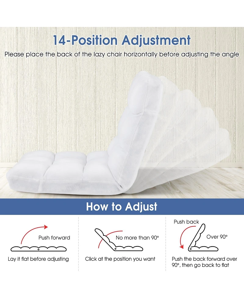 Sugift 14-Position Adjustable Cushioned Floor Chair