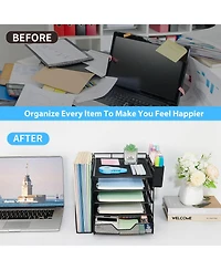 Gnuadz Desk Organizer 5-Tier Tray File Holder Drawer Pen