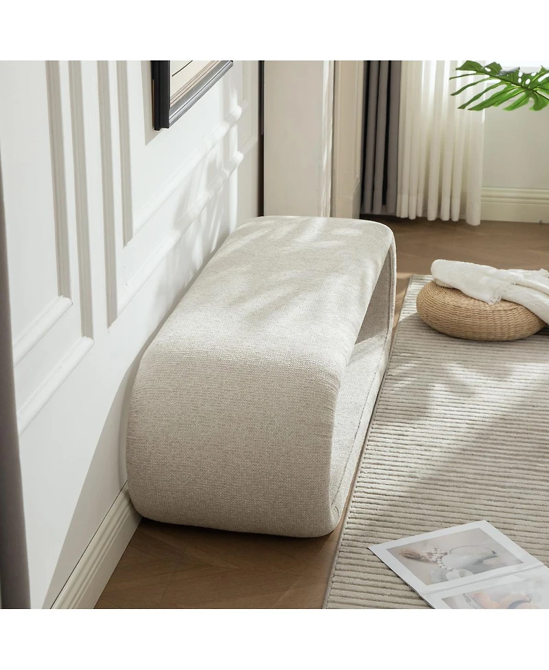 Streamdale Furniture Chenille Upholstered Bench with Iron Frame