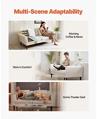 Gouun Velvet 69-Inch Loveseat Sofa with Sinuous Spring Support and Soft Cushions