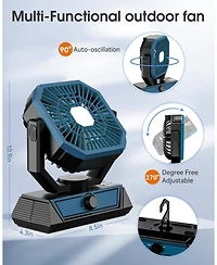 Gnuadz Portable Fan Rechargeable Led Lantern Camping Usb Travel Home 20000mAh