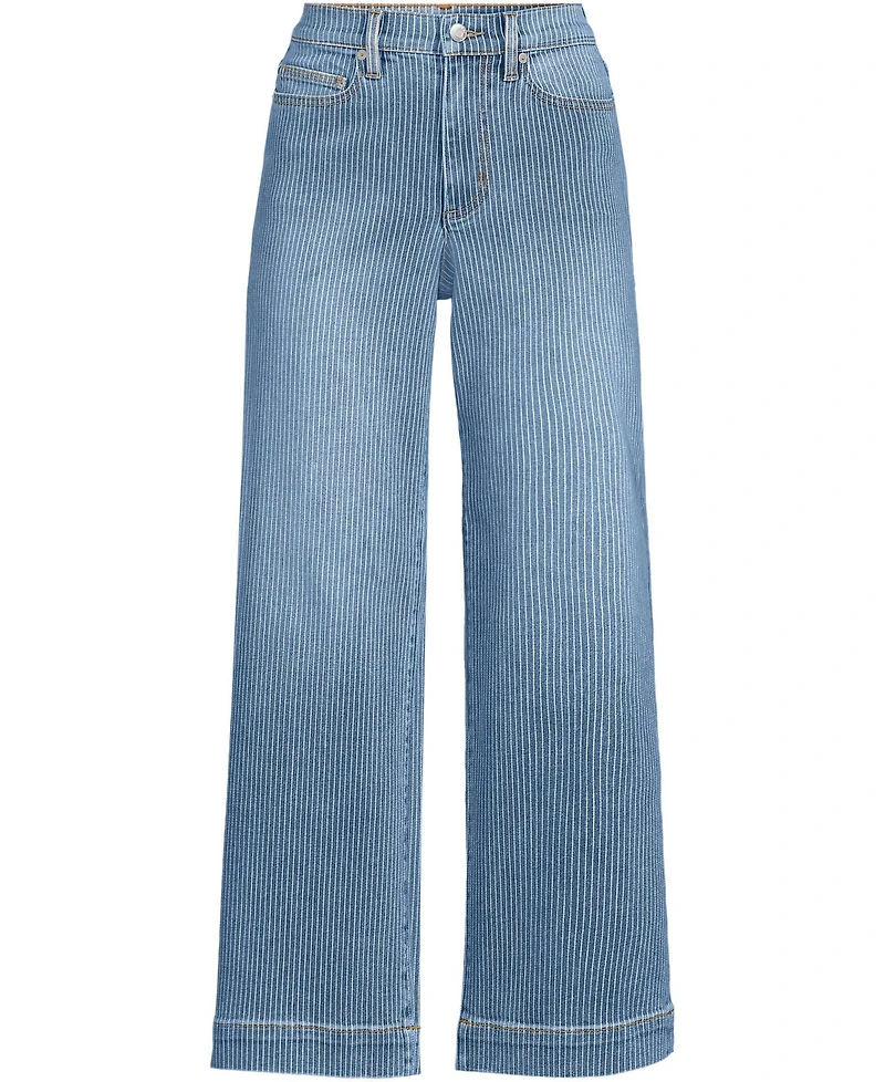 Lands' End Women's Recover Denim High Rise Wide Leg Crop Jeans