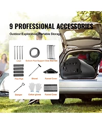 Ecooso 118 Inch Camping Tent Wood Stove with Chimney Pipes, Portable Alloy Steel Hot Tent Stove