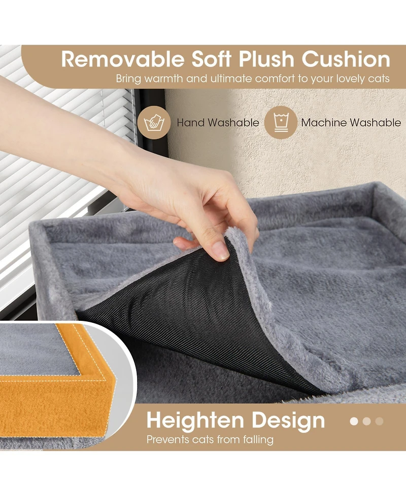 Cozito Cat Tree 39 inch Tall Condo with 3 Hideaways Sisal Posts