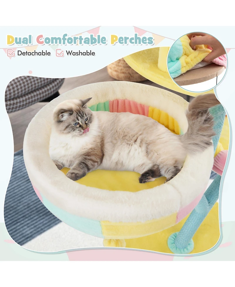 Cozito Cat Tree Multi-Layer with 2 Removable Perches and Posts