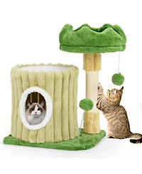 Cozito Cat Tree Cute Flower Shape with Sisal Scratch Posts Ball