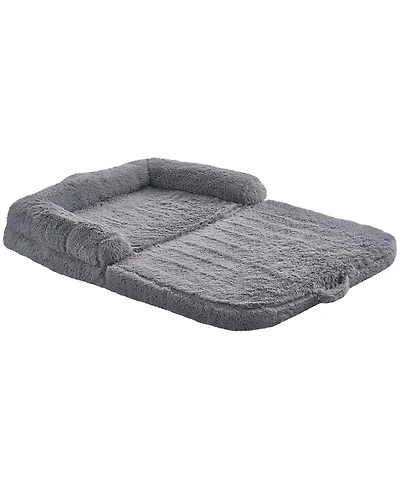 Cozito Human Dog Bed 72x48x10 in Washable Pv Velvet Foam Cover